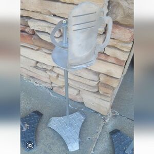 Can holder stand aluminum beer silhouette single holder silver cabin home patio